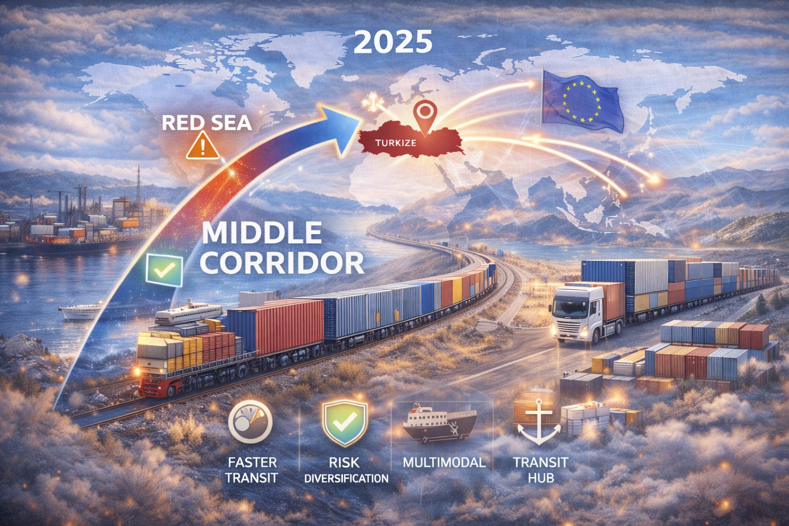 EU Asia trade rerouting 2025 Middle Corridor Türkiye logistics hub